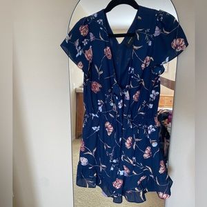 Navy Floral Romper - front tie